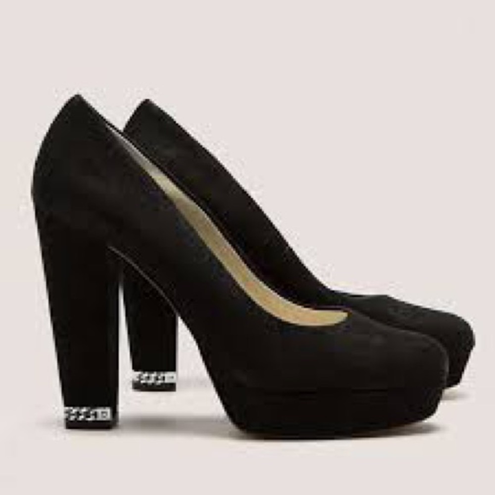 Michael Kors stacked heel with chain detail